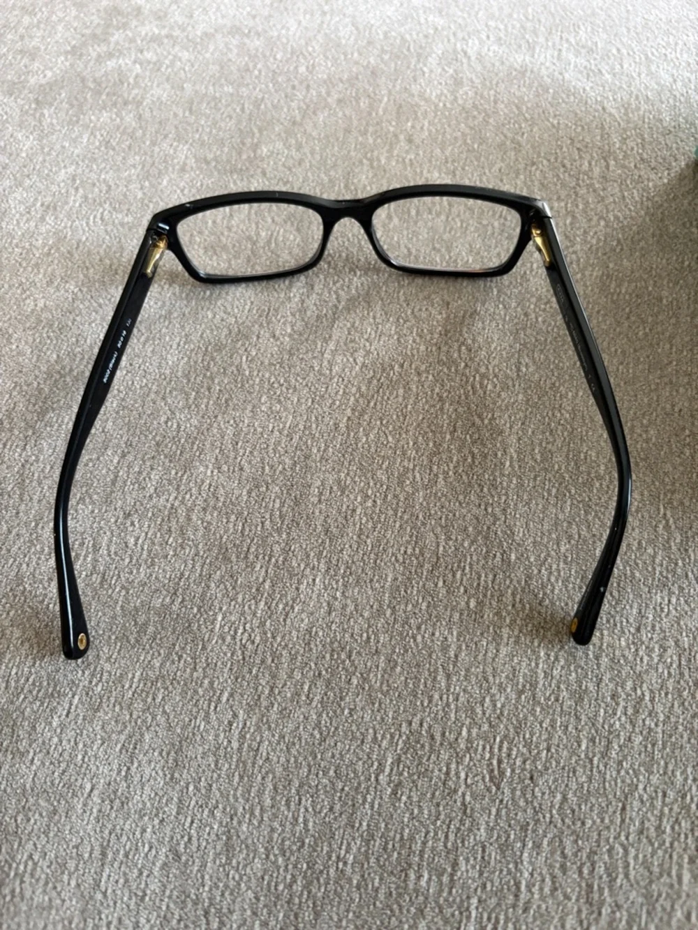 Coach Kids Black Rectangular Reading Glasses with Subtle Gold Accents